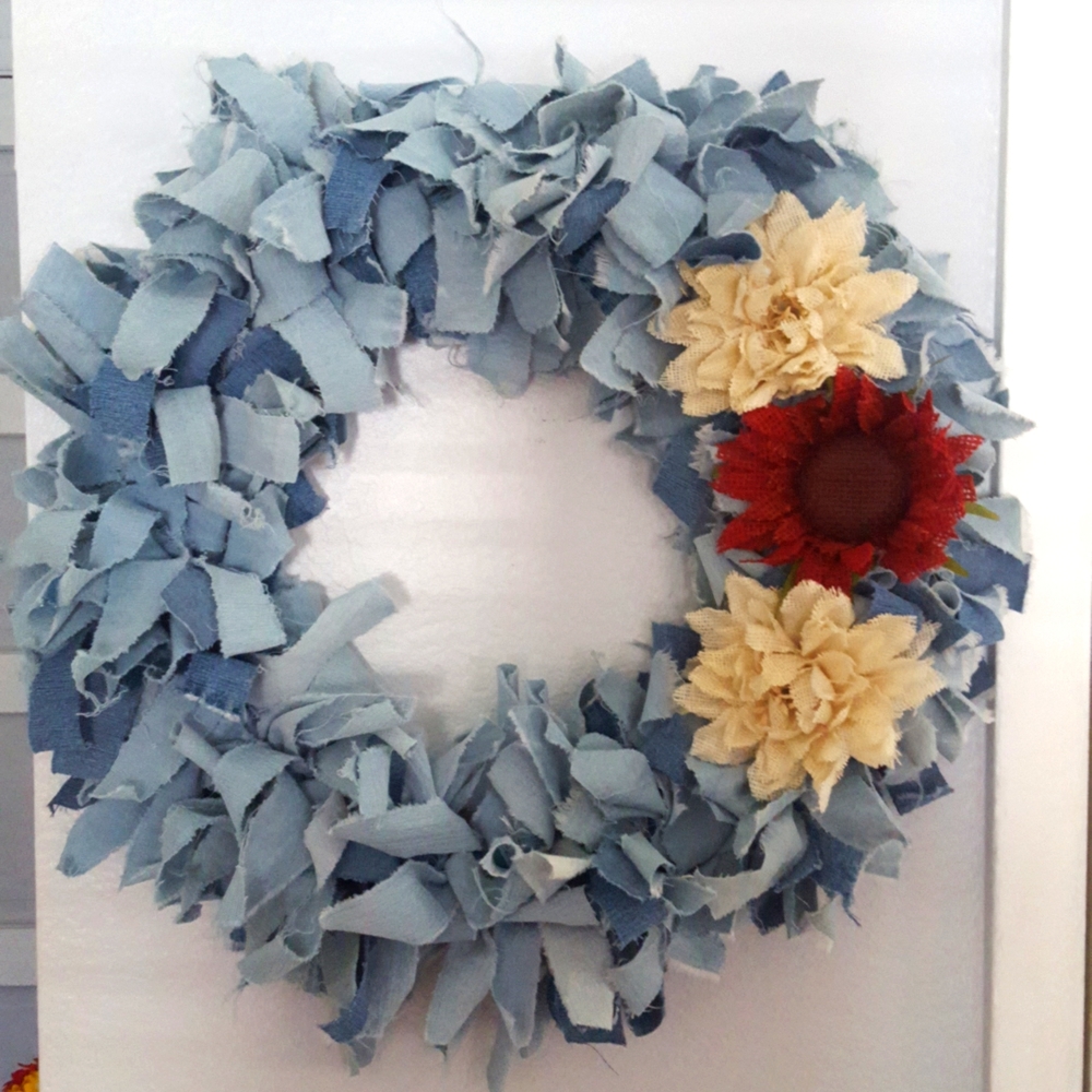 Wall Decor Denim Wreath